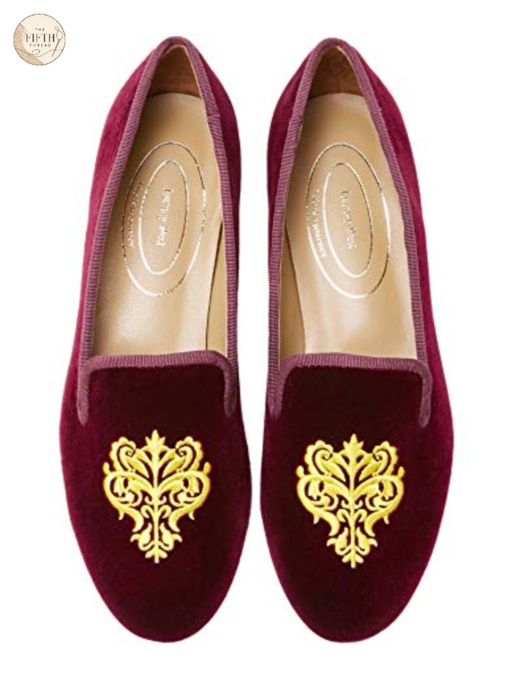 Velvet Loafer Flat with Embroidery & Genuine Leather Insole